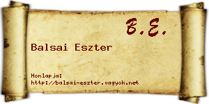 Balsai Eszter névjegykártya