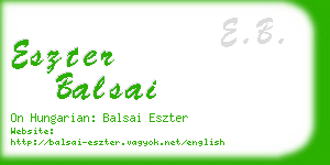 eszter balsai business card